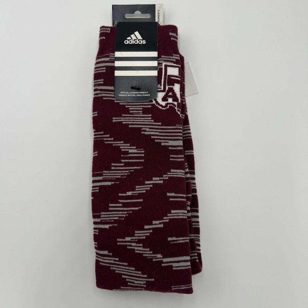 Adidas Womens Socks Crew‎ Athletic Burgundy White